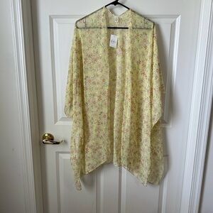 Cato Yellow Daisy Kimono Coverup One Size Fits All